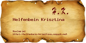 Helfenbein Krisztina névjegykártya